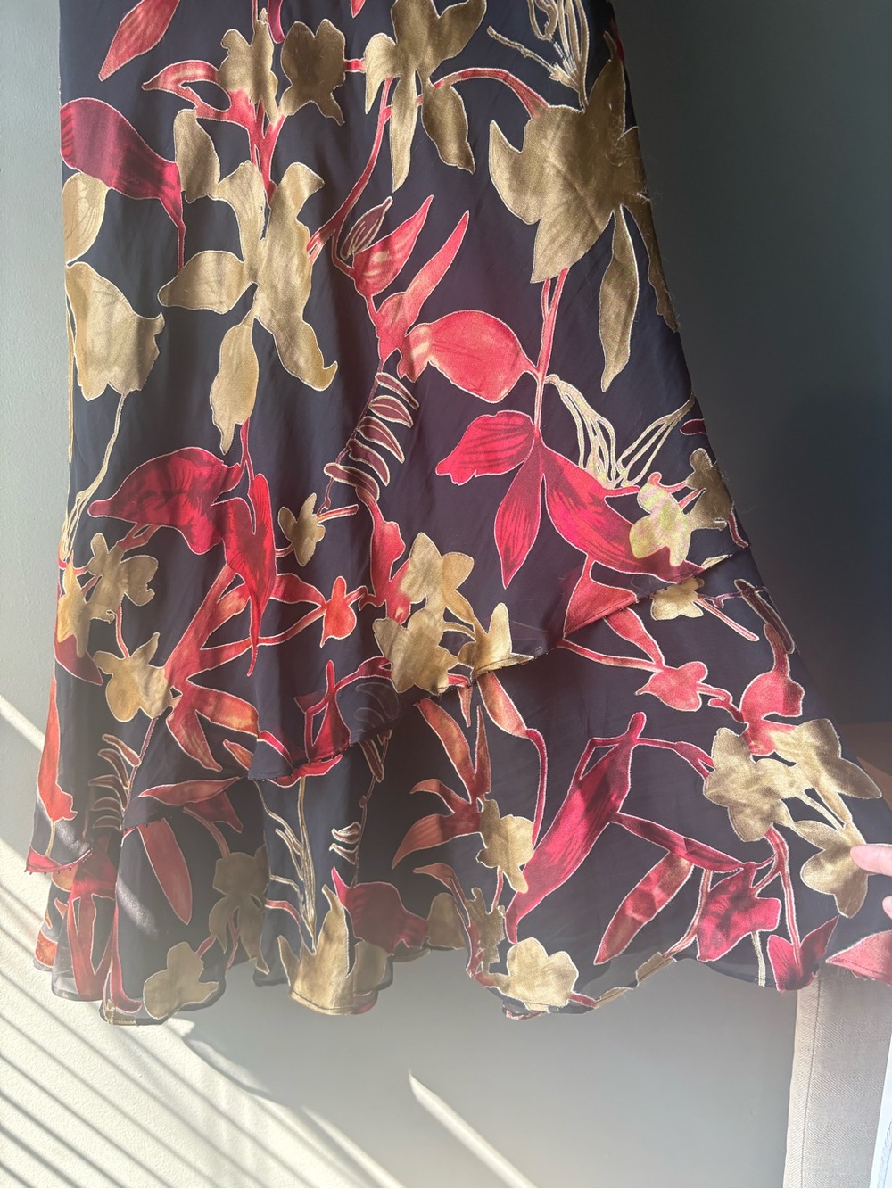 Jacques Vert Silk Blend Floral Cowl Neck Midi Dress • Canadian 10 - Picture 6 of 10